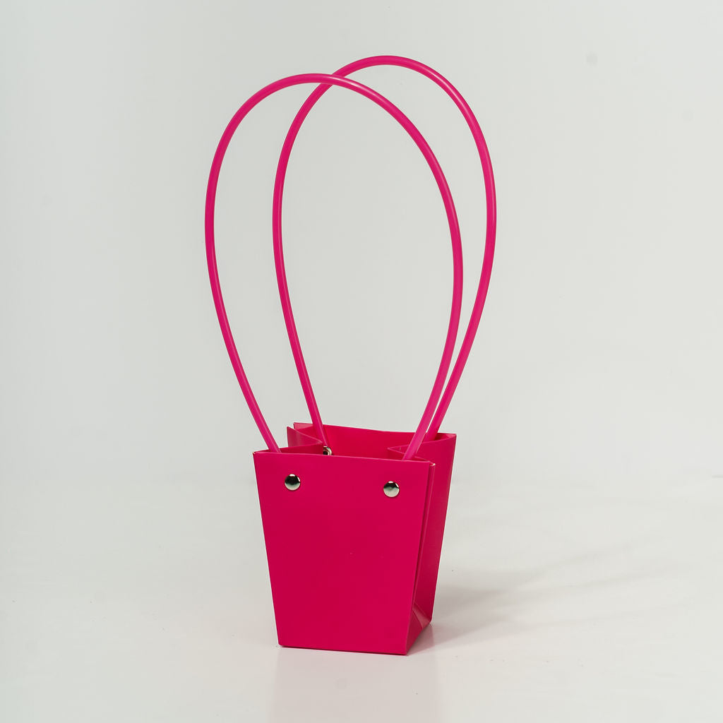 Sacs PVC Fuchsia avec anse, 9cm x 6,5cm x 10cm