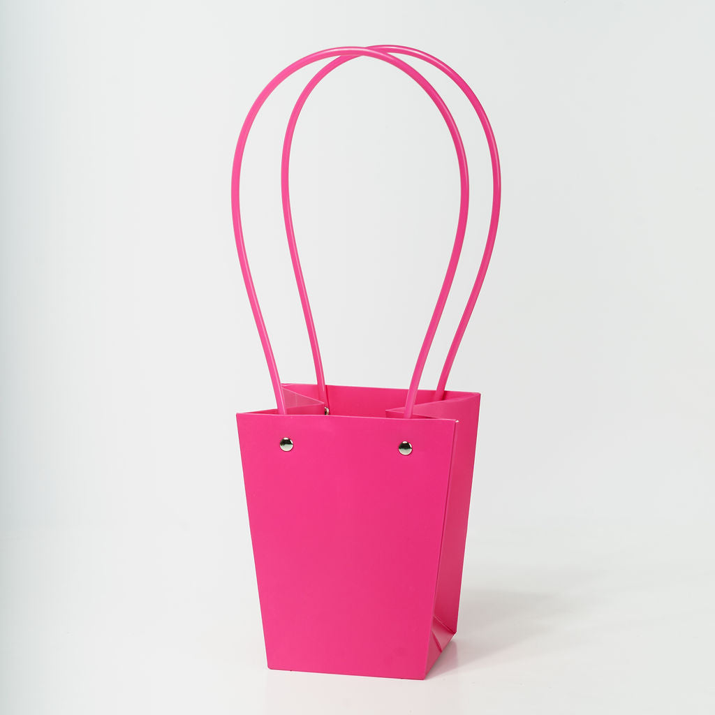 Sacs PVC Fuchsia avec anse, 13cm x 9,5cm x 15,5cm