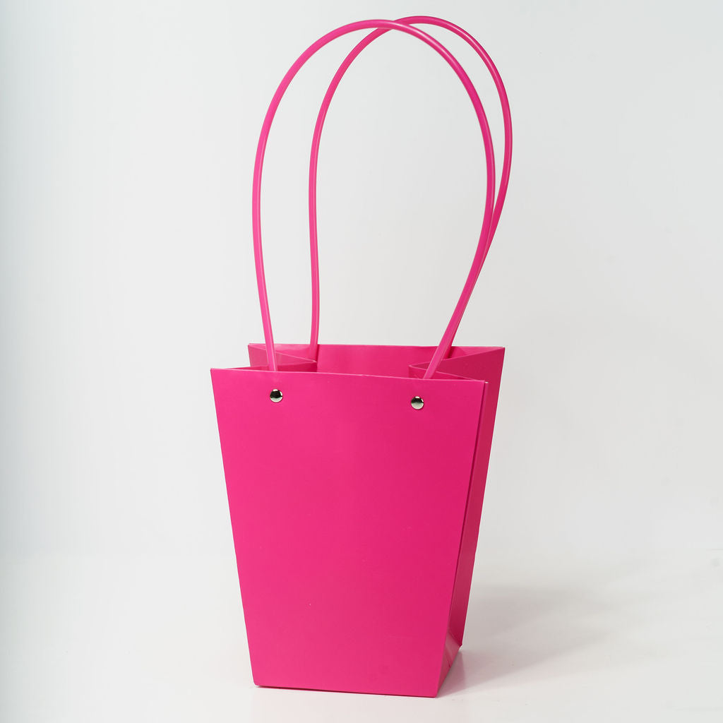 Sacs PVC Fuchsia avec anse, 17cm x 11,5cm x 20cm