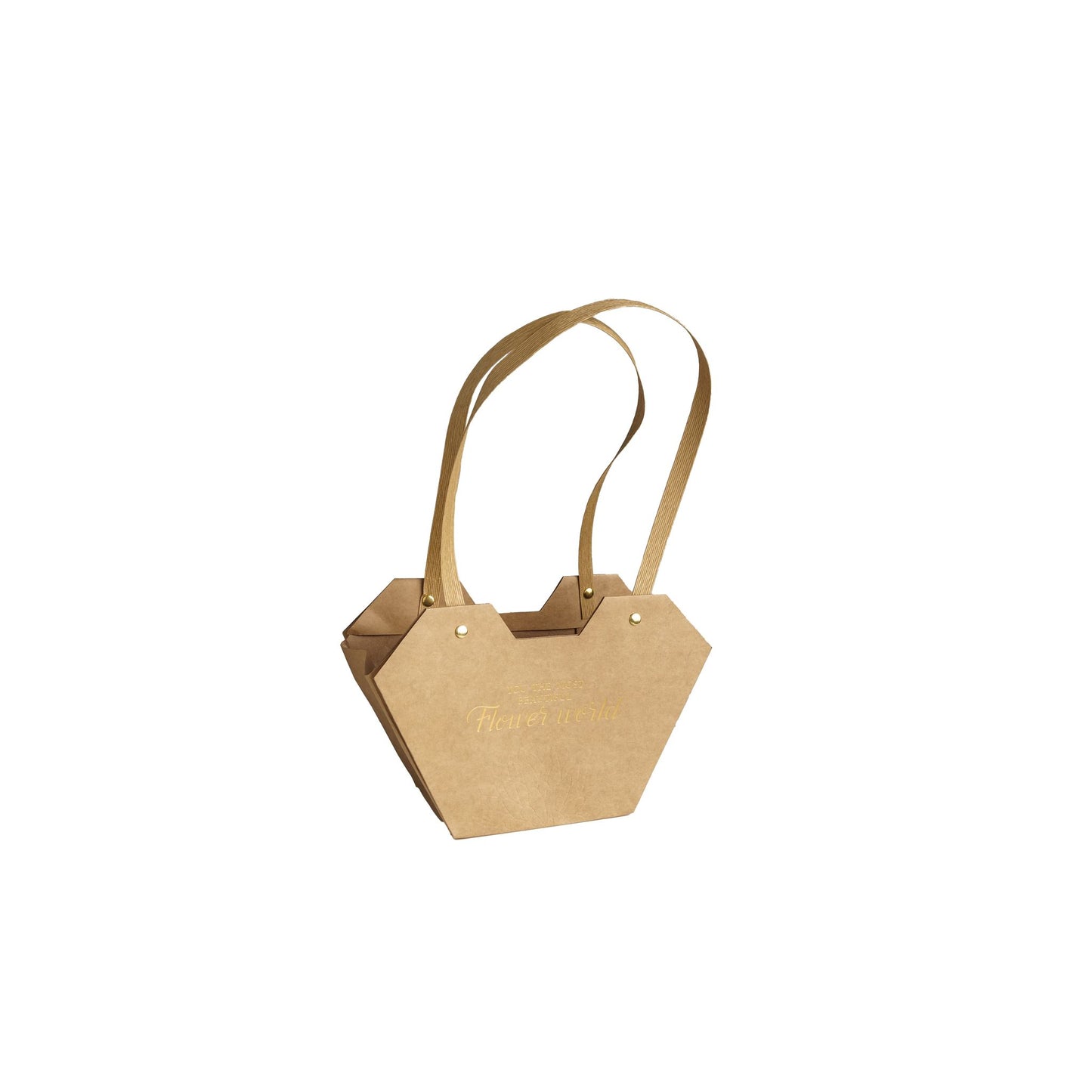 Sac pour composition florale kraft a anse 23cm x 15cm x 9cm
