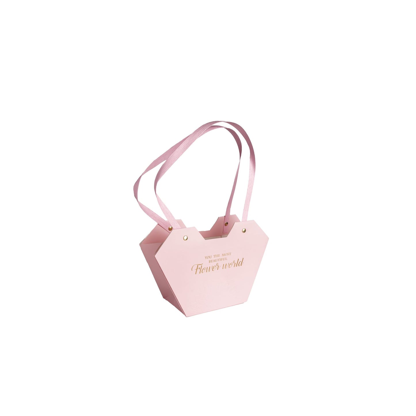 Sac pour composition florale rose a anse 23cm x 15cm x 9cm