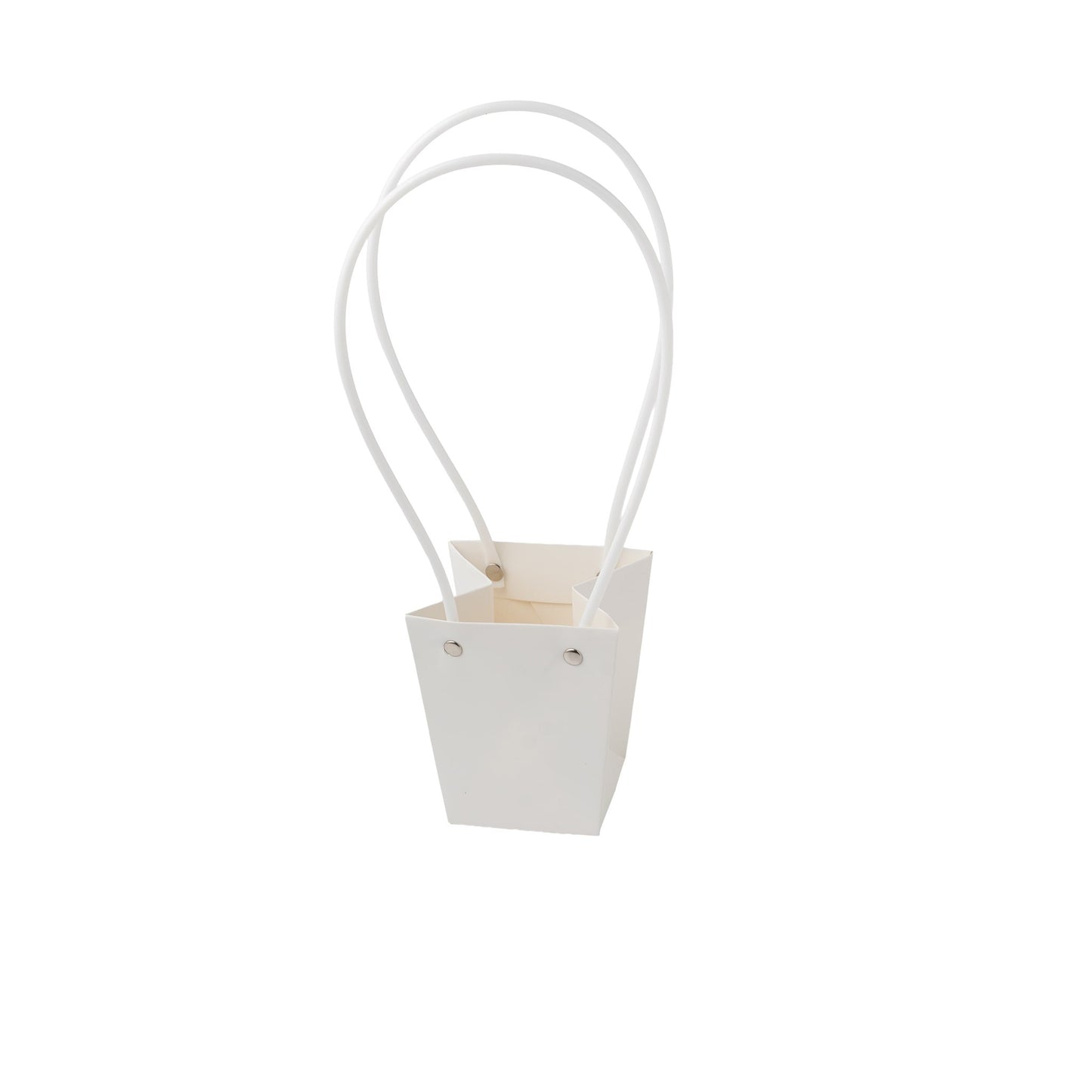 Sacs en carton Blanc avec anse PVC, 9cm x 6,5cm x 10cm