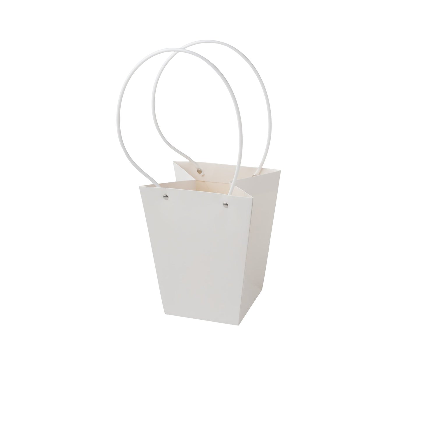 Sacs en carton Blanc avec anse PVC, 17cm x 11,5cm x 20cm