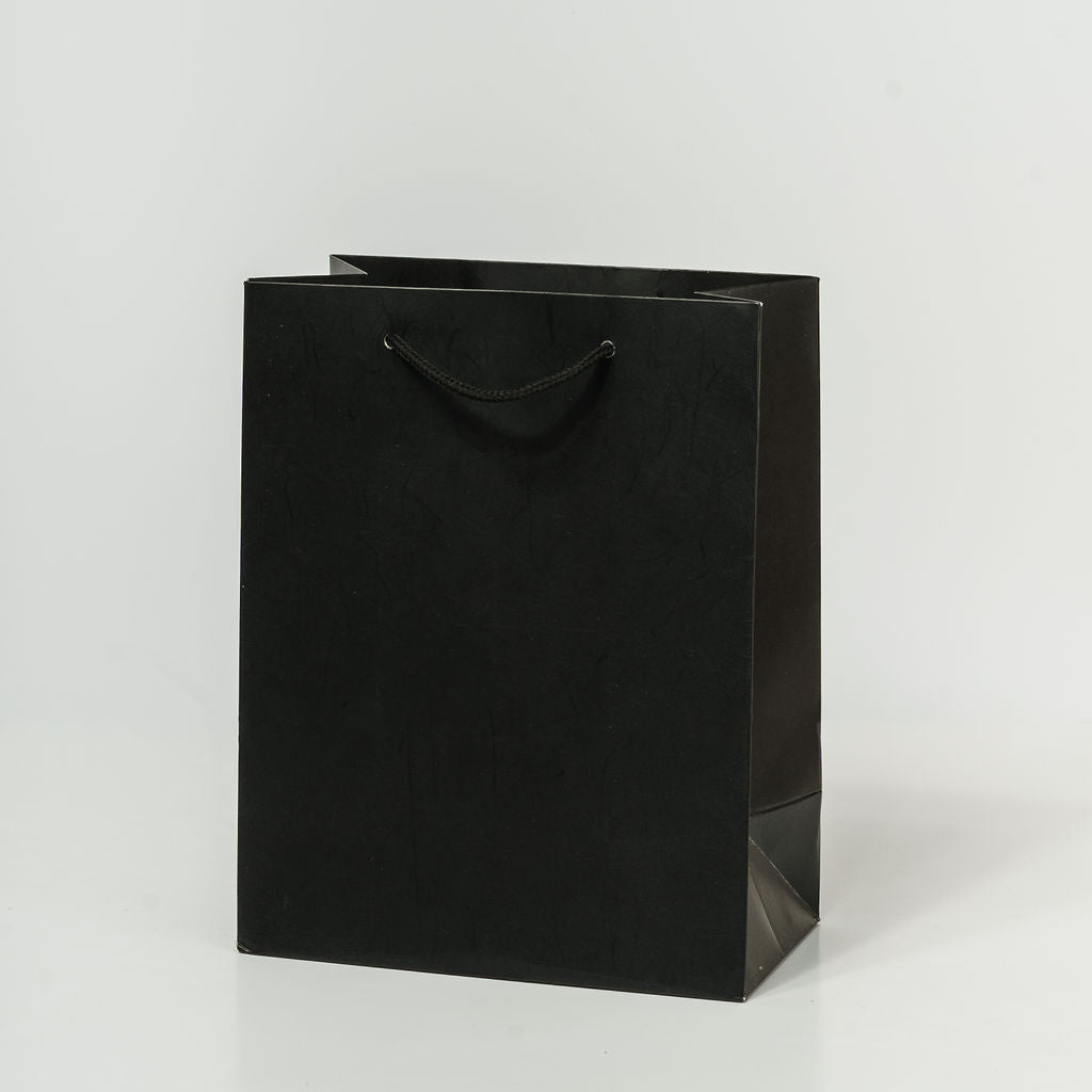 Sacs Luxe poignees cordelettes uni noir L.18cm x l.10cm x H.23cm