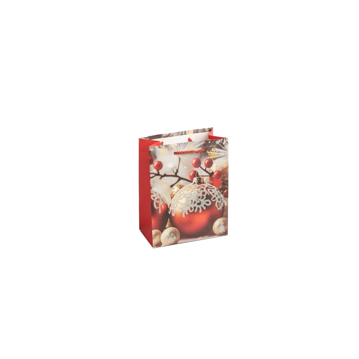 Sacs Luxe poignées cordelettes a motifs Noël 18x10x23cm