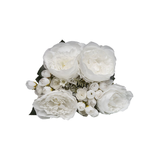 Bouquet de rose blanche artificielle