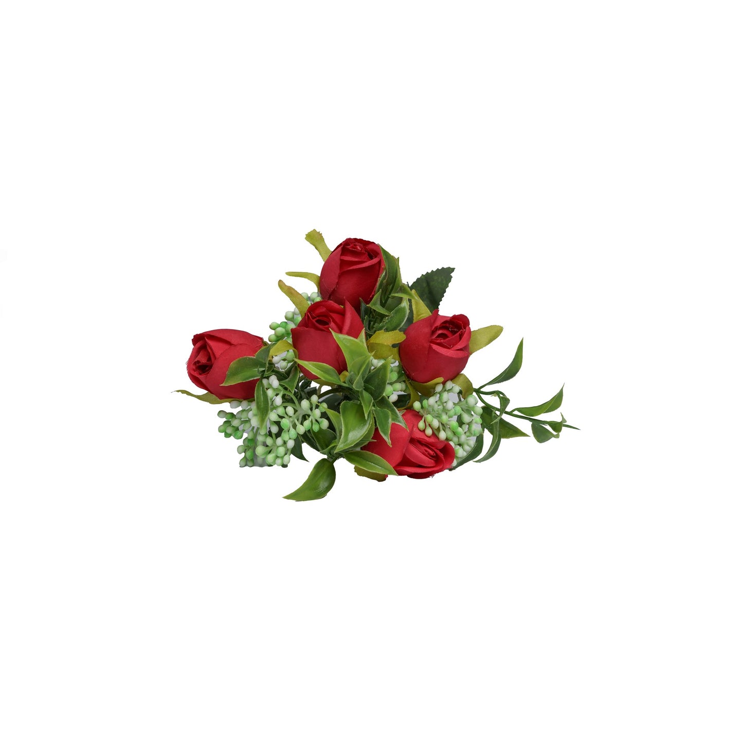 Bouquet de rose rouge et feuillage artificielle