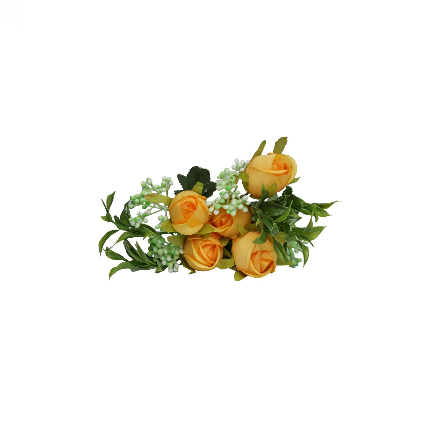 Bouquet de rose jaune et feuillage artificielle