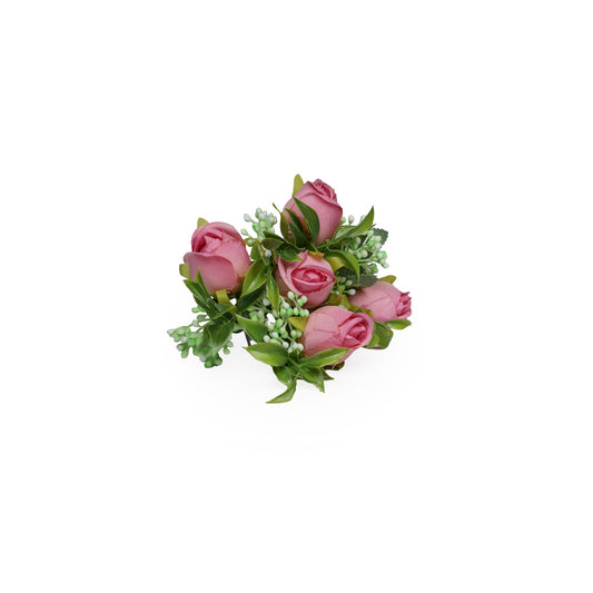 Bouquet de rose parme et feuillage artificielle