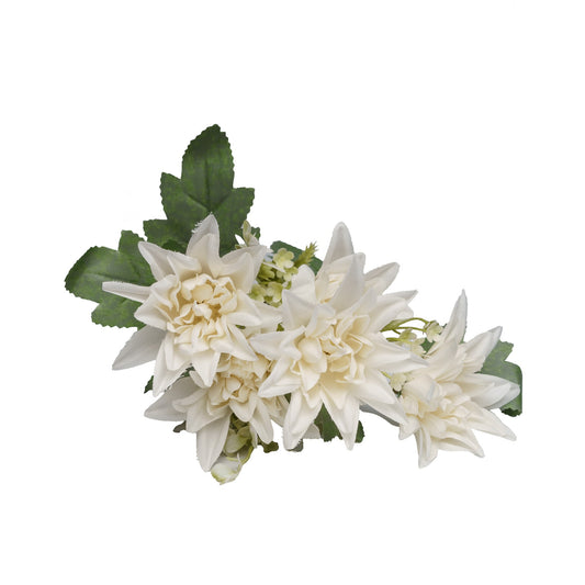 Bouquet de dahlia blanche artificielle