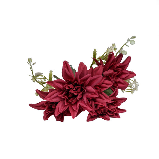 Bouquet de dahlia rouge artificielle