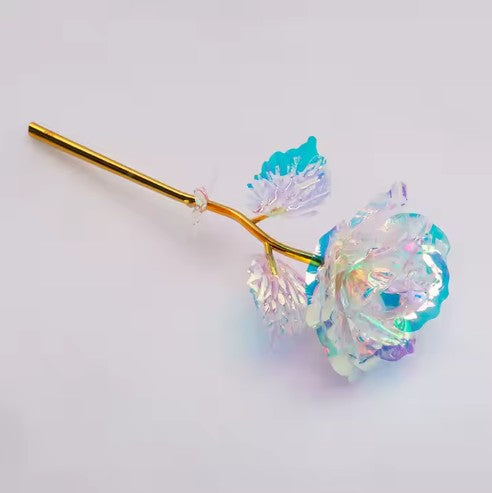 Rose crystal blanc dia.8cm x H.25cm