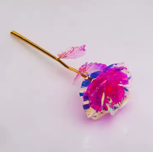 Rose crystal fuschia dia.8cm x H.25cm