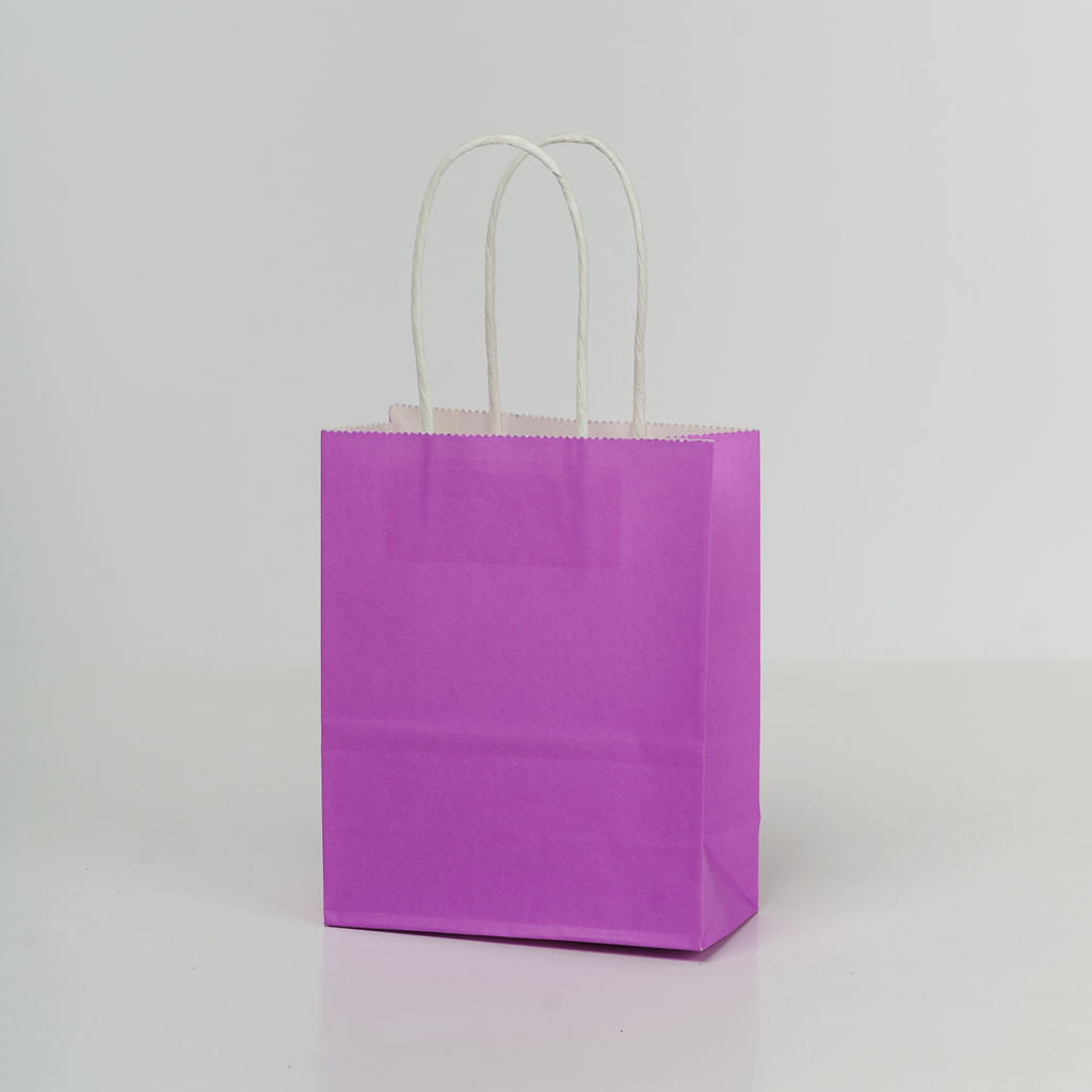 Sacs kraft poignees torsadees Violet L.12 x l.6 x H.15cm