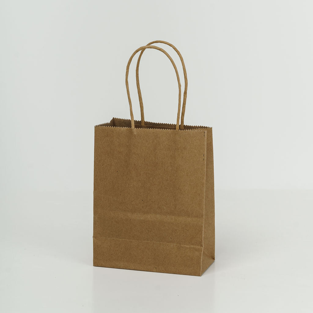 Sacs kraft poignees torsadees Kraft L.12 x l.6 x H.15cm