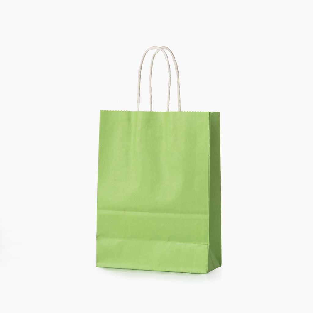 Sacs kraft poignees torsadees Vert L.16x l.8 x H.22cm