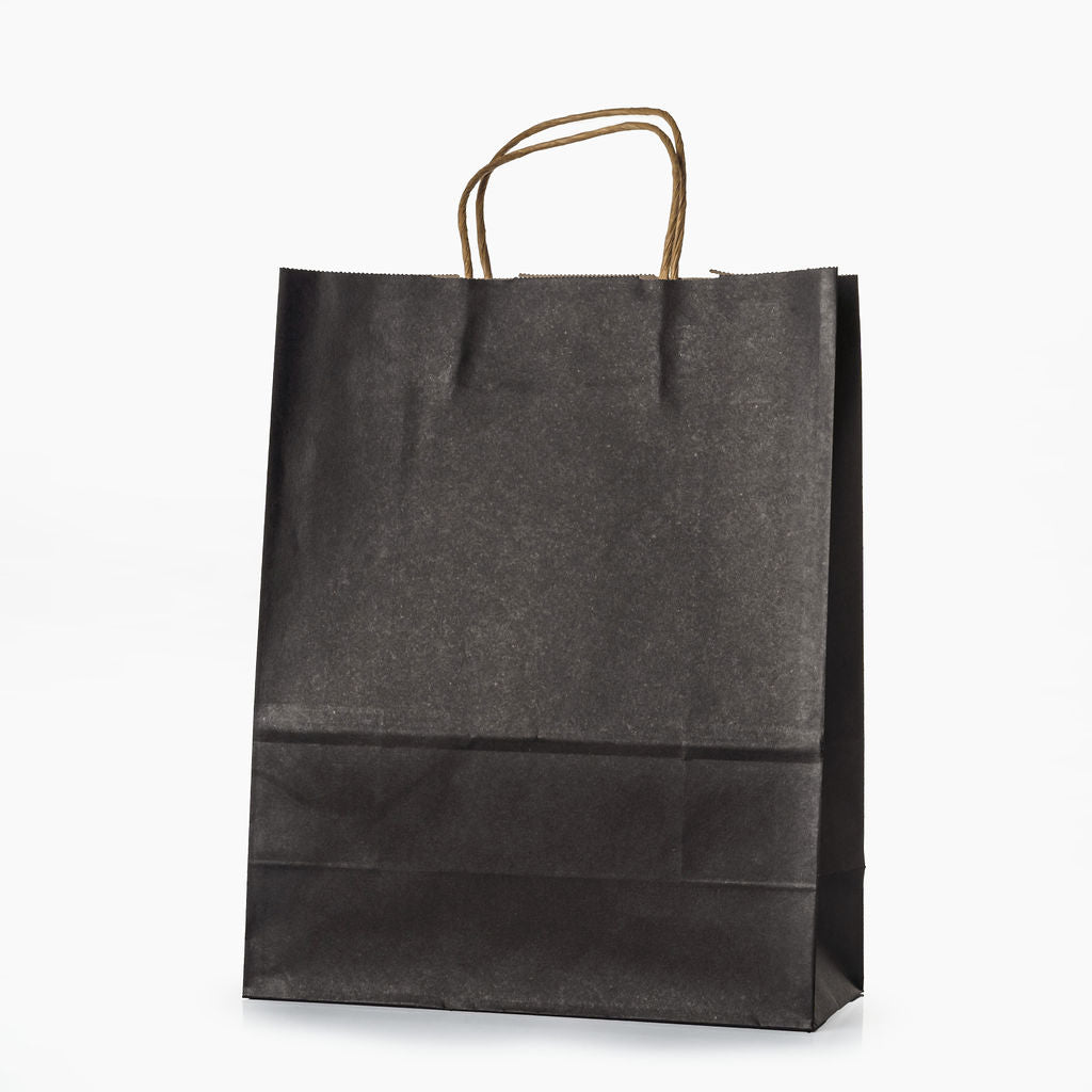 Sacs kraft poignees torsadees Noir L.26x l.12x H.32cm