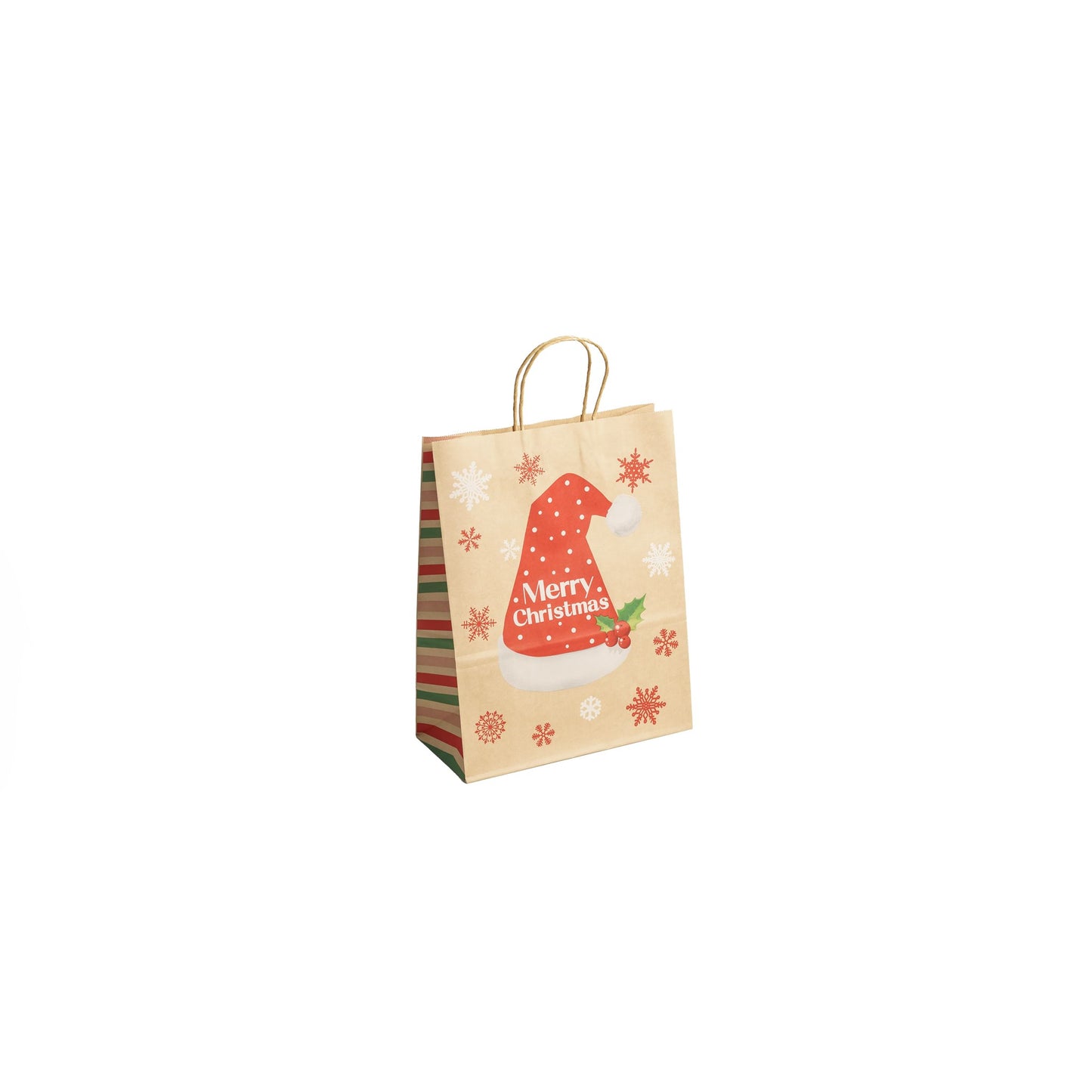 Sacs Kraft poignées torsadées motifs Noël L. 33 x 26 x 12cm