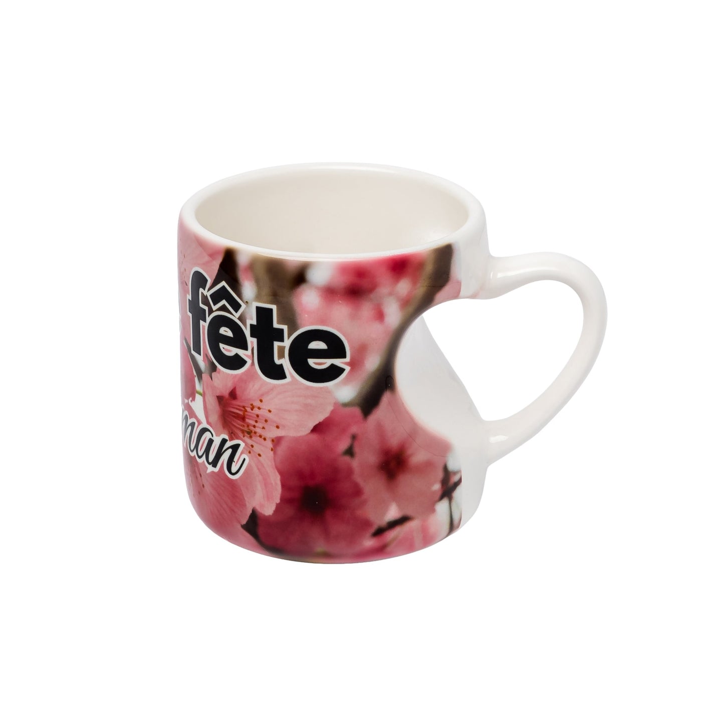 Mug blanc poignee coeur enfonce AAA - 11oz