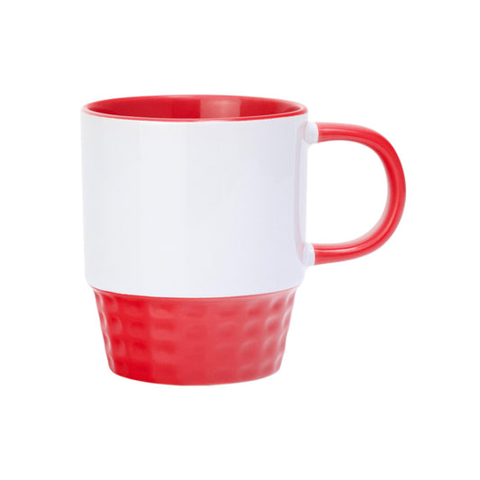 Tasse empilable interieur, basse et  poignee rouge AAA - 10oz