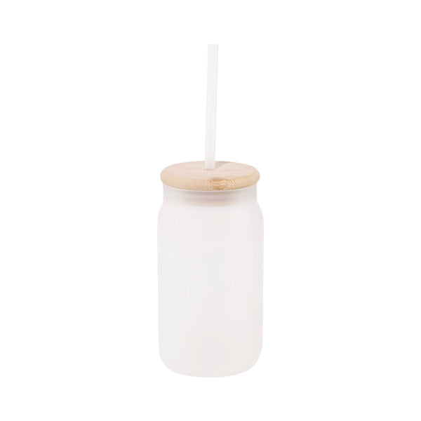 Bocal givre + couvercle bambou et paille 400ml