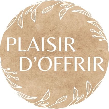 Etiquette "Plaisir d'offrir" kraft dia.36mm