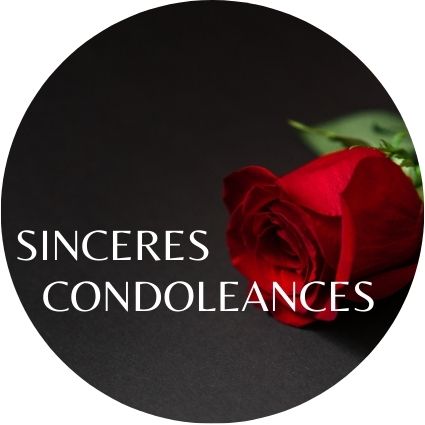 Etiquette "Sincères condoléances" Dia. 36mm