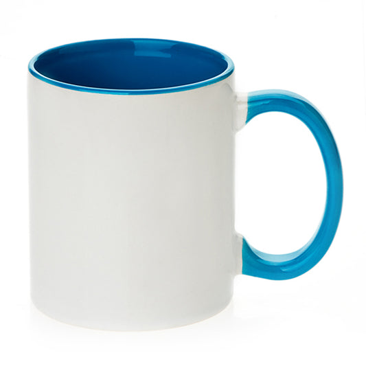 Mug interieur et  poignee bleu turquoise AAA - 11oz