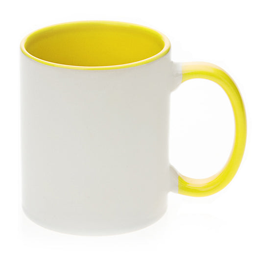 Mug interieur et  poignee jaune AAA - 11oz