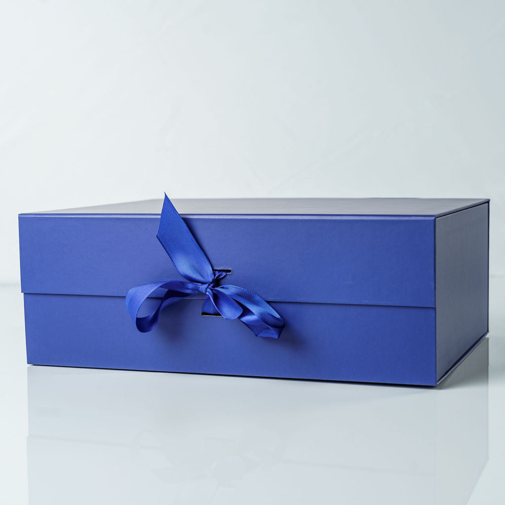 Boitage Bleu a fermeture magnetique 33x25x12cm + ruban