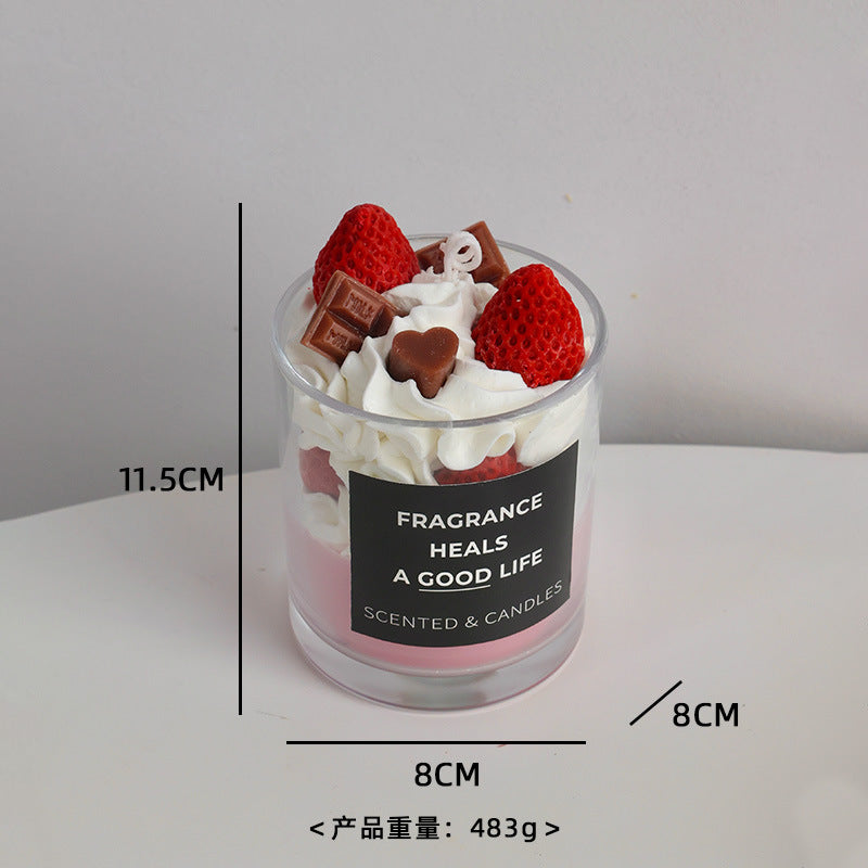 Bougie gourmande 500g "fraise chocolat"