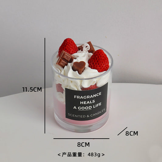 Bougie gourmande 500g "fraise chocolat"