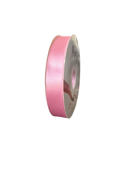Ruban double satin Rose poudre 25mm x 90m