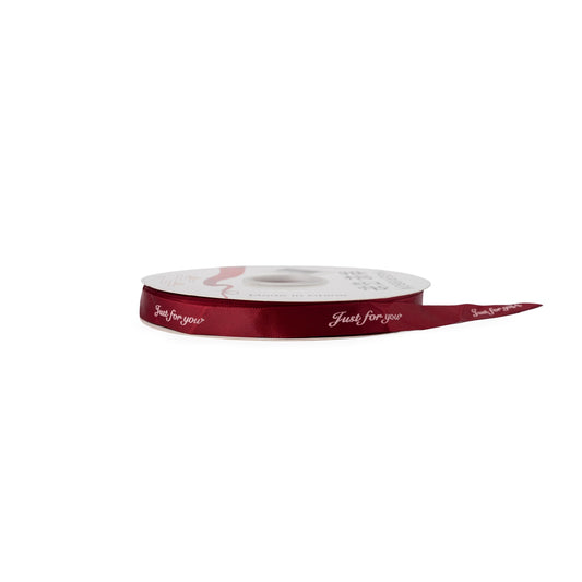 Ruban double satin Bordeau, JUST FOR YOU  15mm x 90m