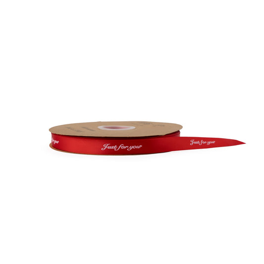 Ruban double satin Rouge vif, JUST FOR YOU  15mm x 90m