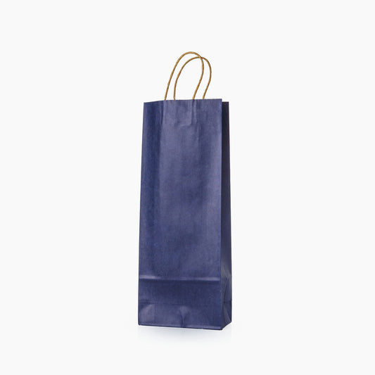 Sacs Bouteille Bleu poignees torsadees H.38 x 15 cm