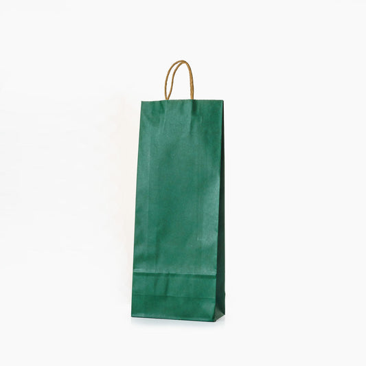 Sacs Bouteille Vert poignees torsadees H.38 x 15 cm