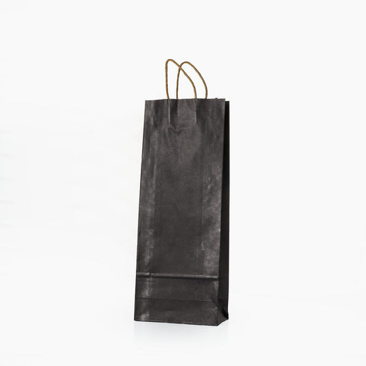 Sacs Bouteille Noir poignees torsadees H.38 x 15 cm