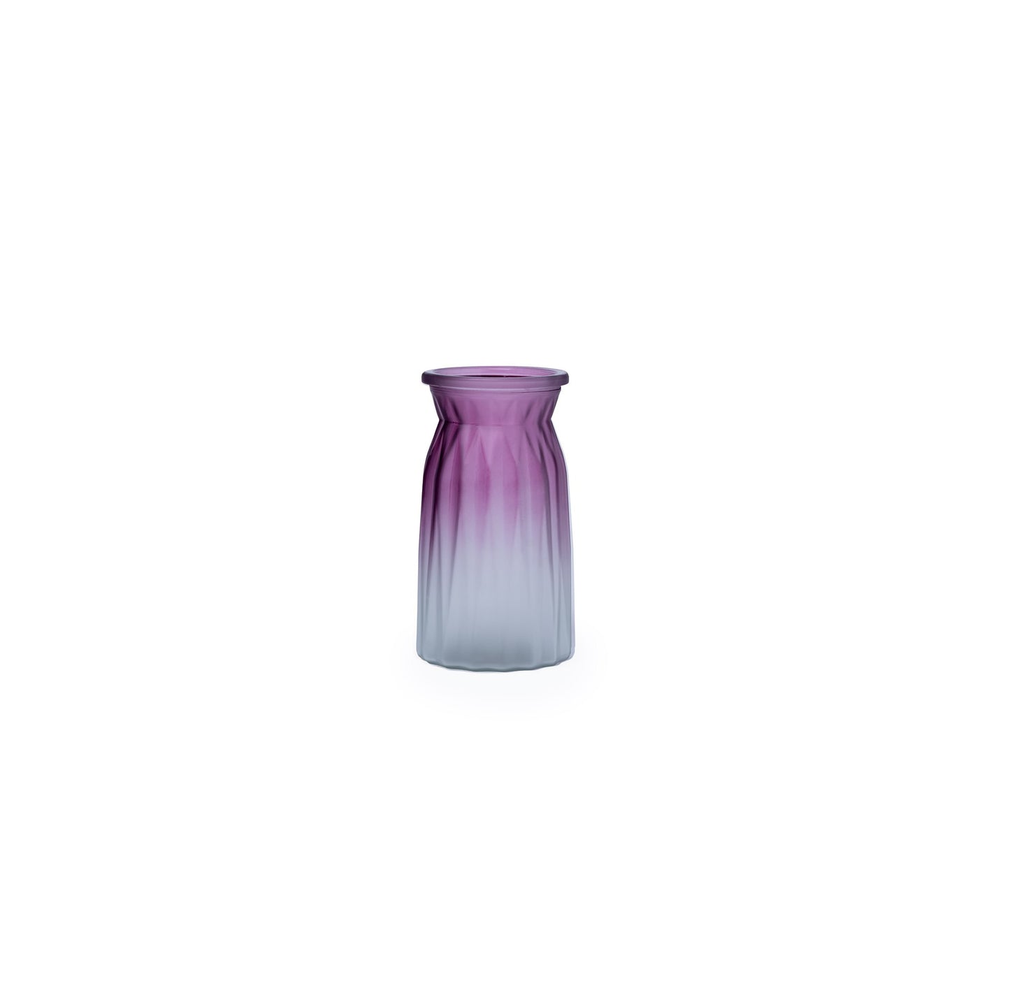 Vase opaque bicolore parme blanc 7,5xH.15cm