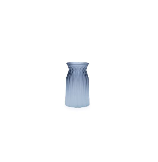 Vase opaque bicolore gris fume blanc 7,5xH.15cm