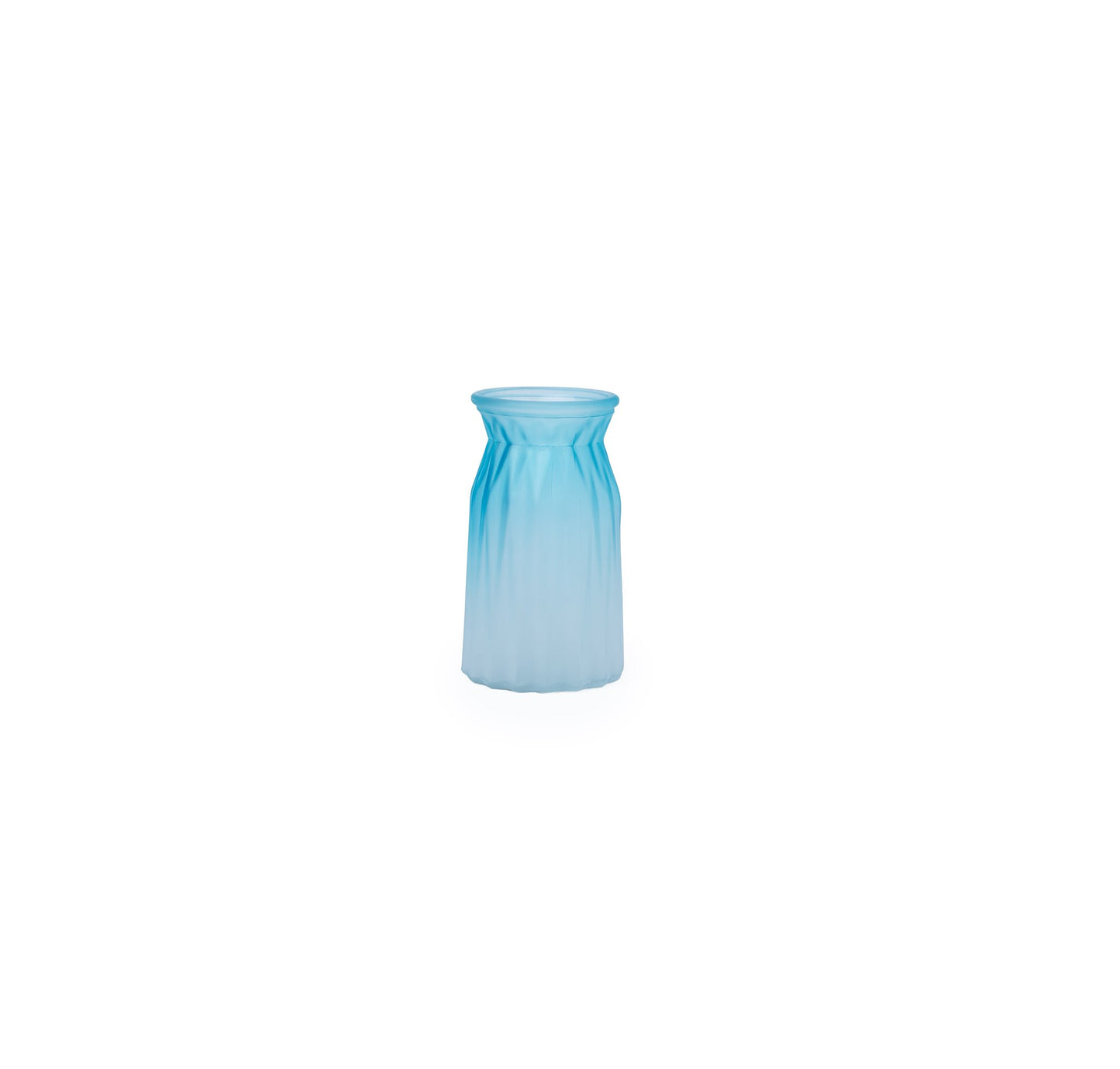 Vase opaque bicolore turquoise blanc 7,5xH.15cm