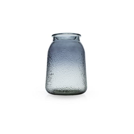 Vase bicolore gris fume transparent 9xH.18cm