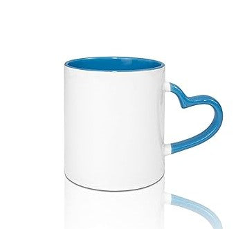 Mug intérieur et  poignée cœur bleu turquoise AAA - 11oz
