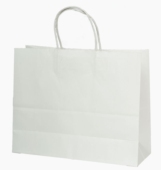 Sacs kraft poignees torsadees Blanc L.44x40X13,5cm
