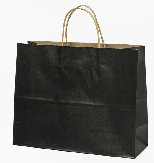 Sacs kraft poignees torsadees Noir L.44x40X13,5cm