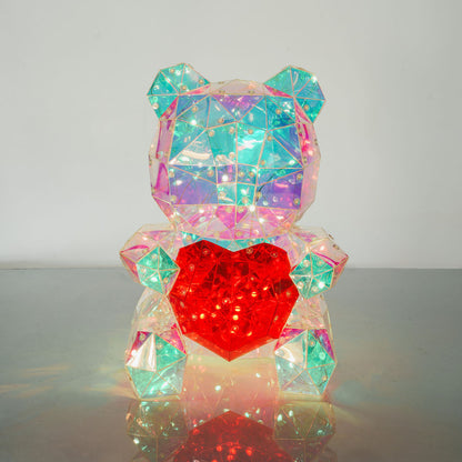 Ourson avec coeur lumineux H.30cm