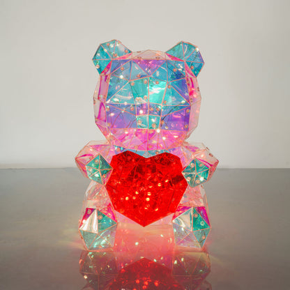Ourson avec coeur lumineux H.30cm
