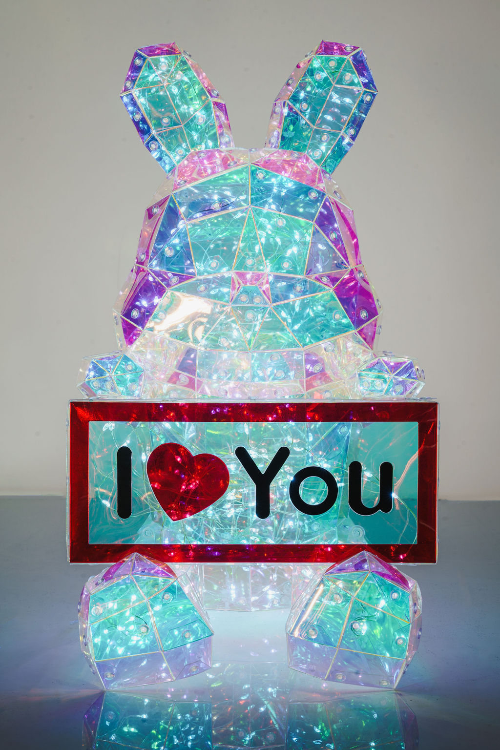 Lapin avec pancarte LOVE H.39cm
