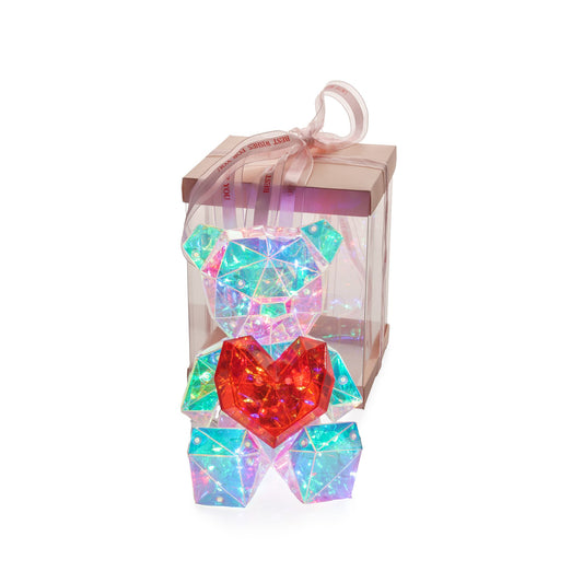 Ourson avec coeur lumineux 14x13x17cm