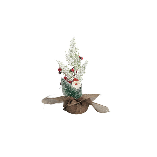 Bouquet de sapin a cerisier + pere noël - H. 27cm